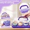 Cupcake and Cake Container with Lid, 12 Capacity Cup Cake Portable Carrier Dessert Holder with Handle for Family Picnics and Party Events, 2-in-1 Design, Purple